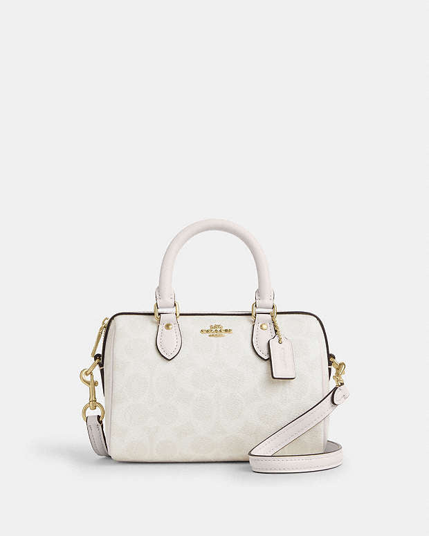 Mini sac bandoulière Rowan en toile exclusive blanc