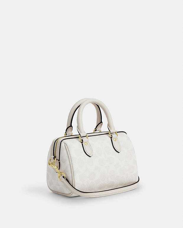 Mini sac bandoulière Rowan en toile exclusive blanc
