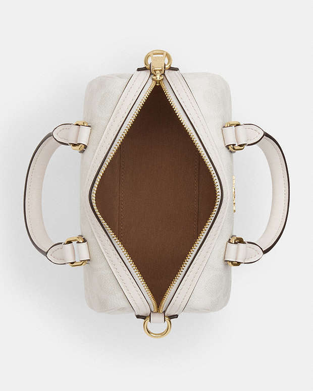 Mini sac bandoulière Rowan en toile exclusive blanc