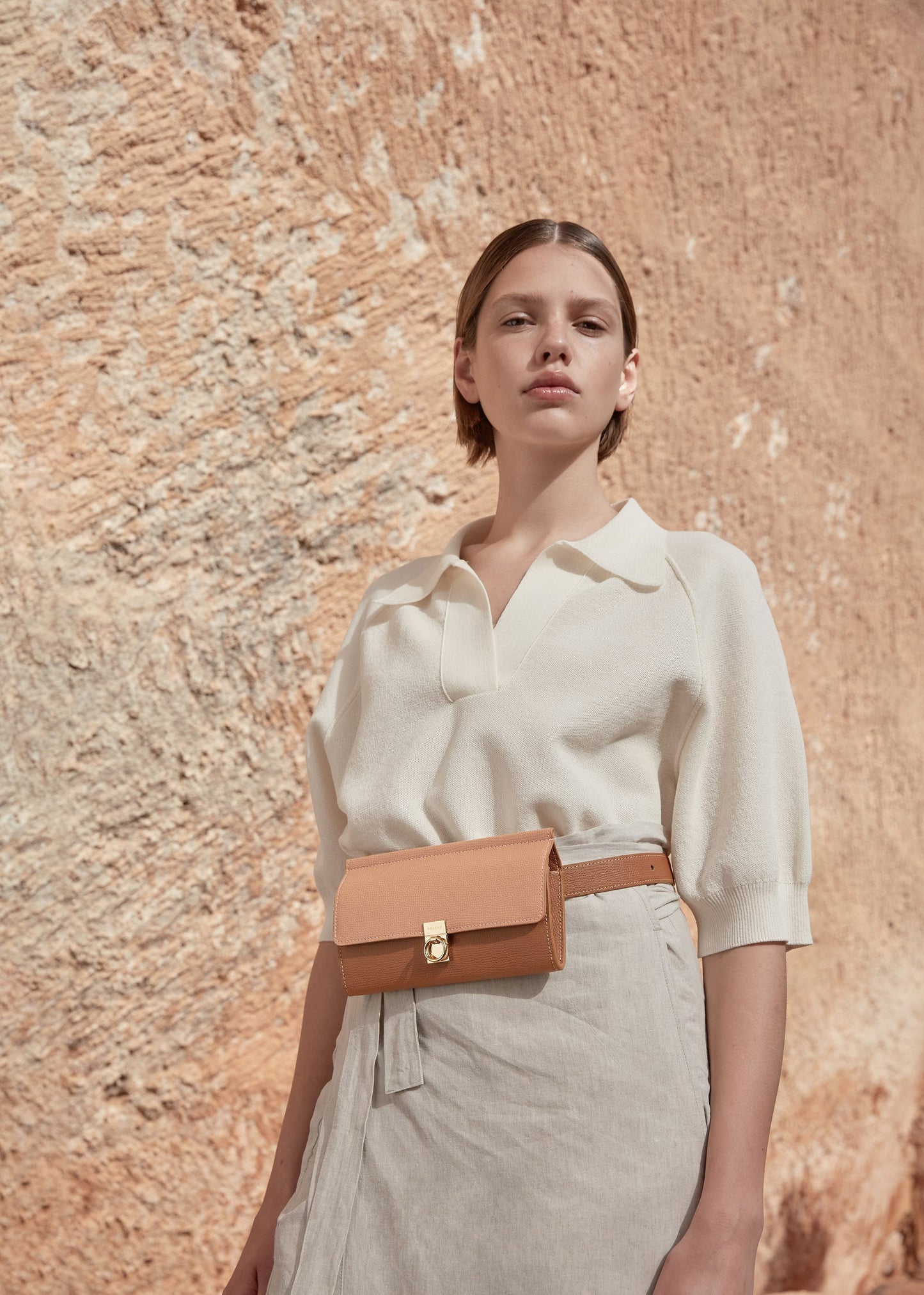 Portefeuille Numéro Sept ceinture - Duo Camel