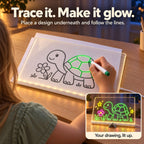 Tracing a design placed under the LED drawing board