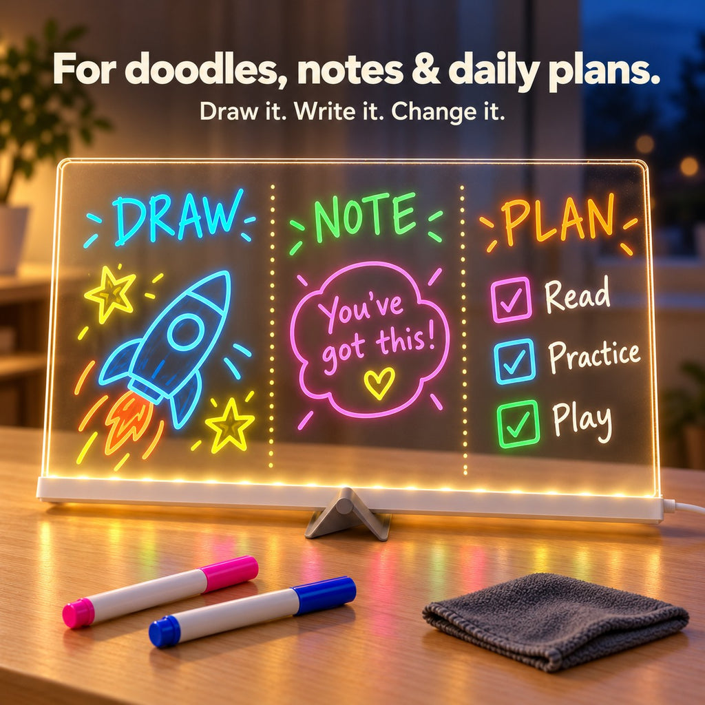 Use the board for doodles, notes and daily plans