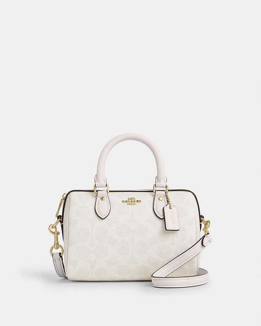 Mini sac bandoulière Rowan en toile exclusive blanc