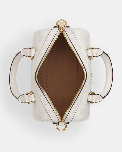 Mini sac bandoulière Rowan en toile exclusive blanc