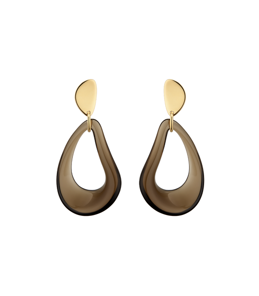 Boucles d'oreilles pendantes Naé - Verre fumé